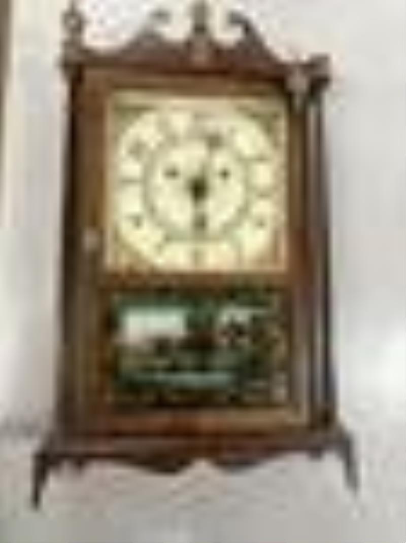 Silas HOADLEY, upside down pillar &scroll clock