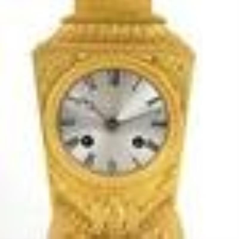 Late 19th C. French Gilt Bronze Mantel Clock