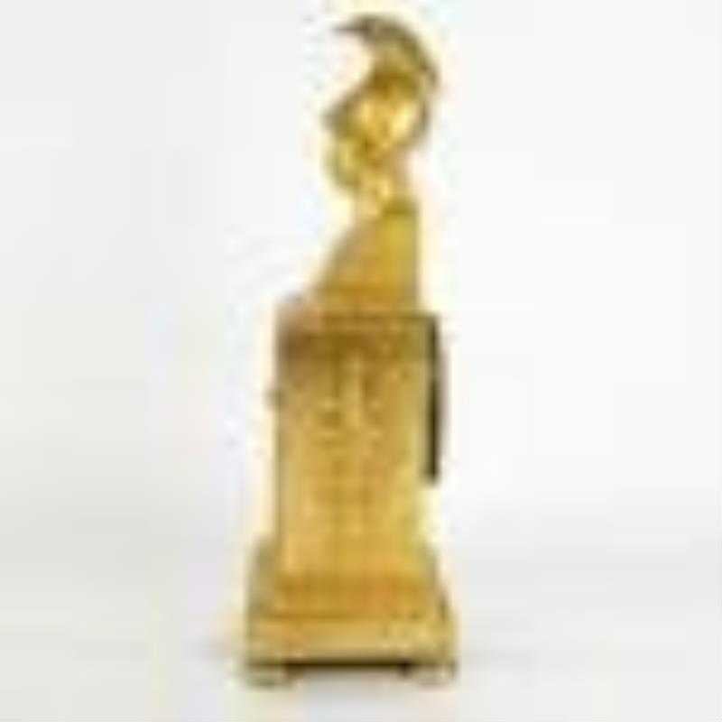 Late 19th C. French Gilt Bronze Mantel Clock