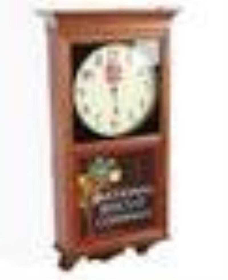 American Oak & Reverse Painted Regulator Clock
