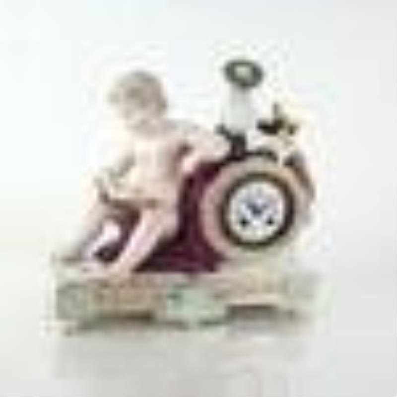 Meissen German Porcelain Figural Mantel Clock