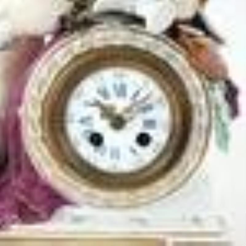 Meissen German Porcelain Figural Mantel Clock