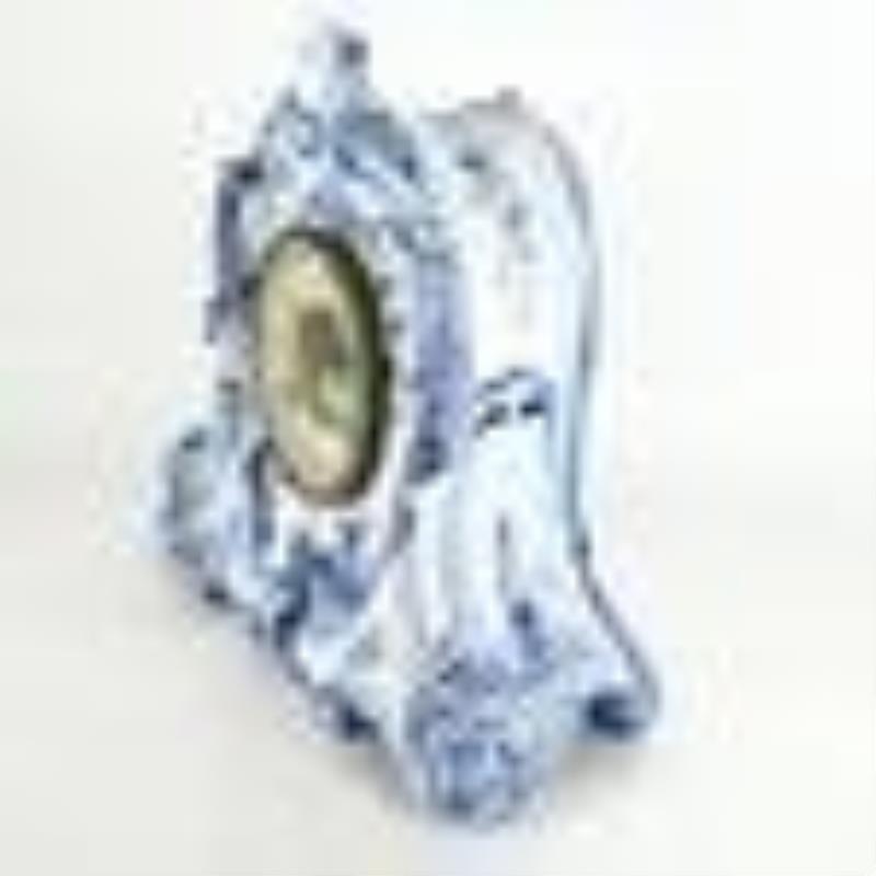 Continental Blue & White Porcelain Mantel Clock
