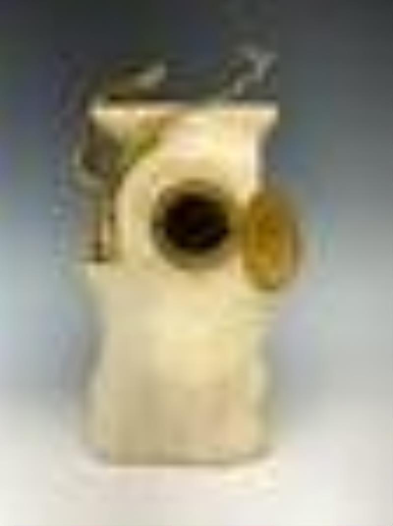 Joachim Angles Cane Alabaster/Bronze Clock w Nude