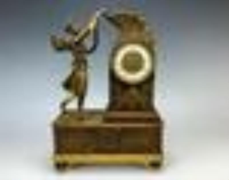 19th C French Gilt Bronze Winged Victory Clock