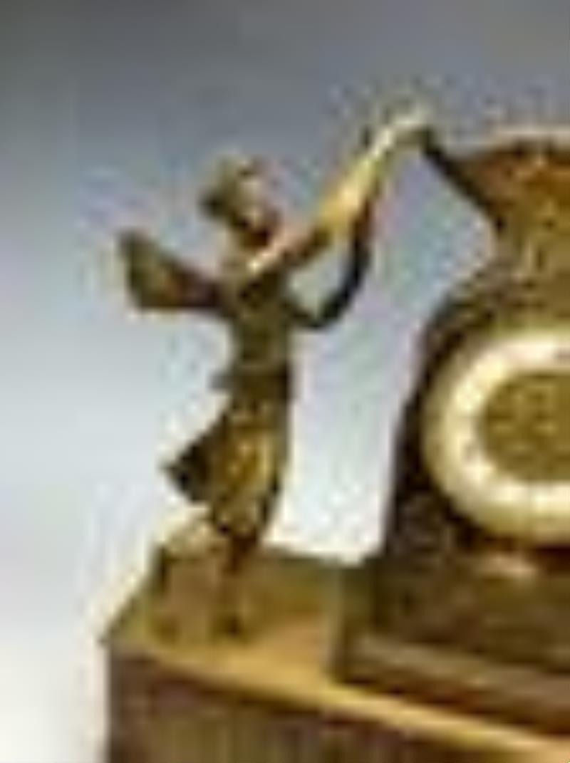 19th C French Gilt Bronze Winged Victory Clock