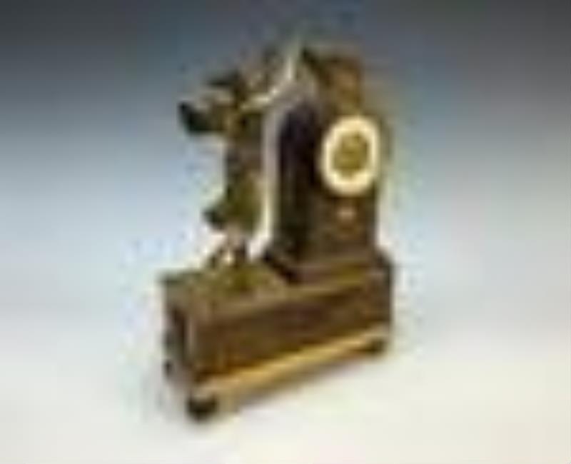 19th C French Gilt Bronze Winged Victory Clock