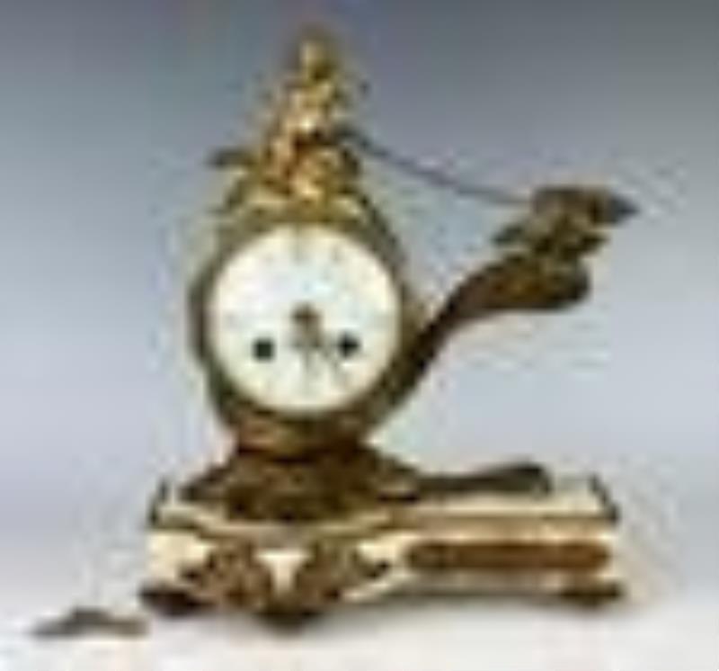 Louis XV Style French Clock "Putti & 3 Birds"