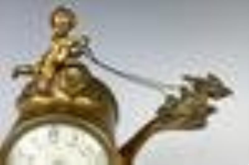 Louis XV Style French Clock "Putti & 3 Birds"