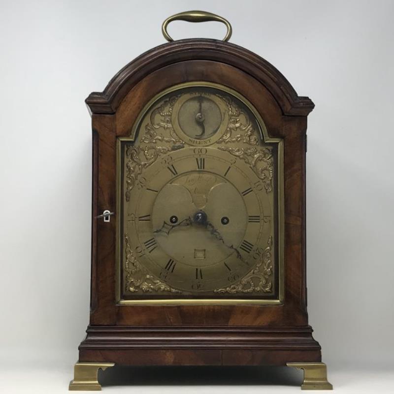 18th Century James Wild London Fusee Bracket Clock in Mahogany Case