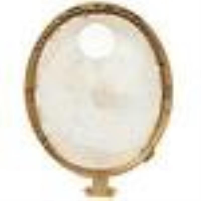 19th C. Gilt Framed Hand Painted Porcelain Plaque with Clock on Top and Frame in Shape of a Belt, C.