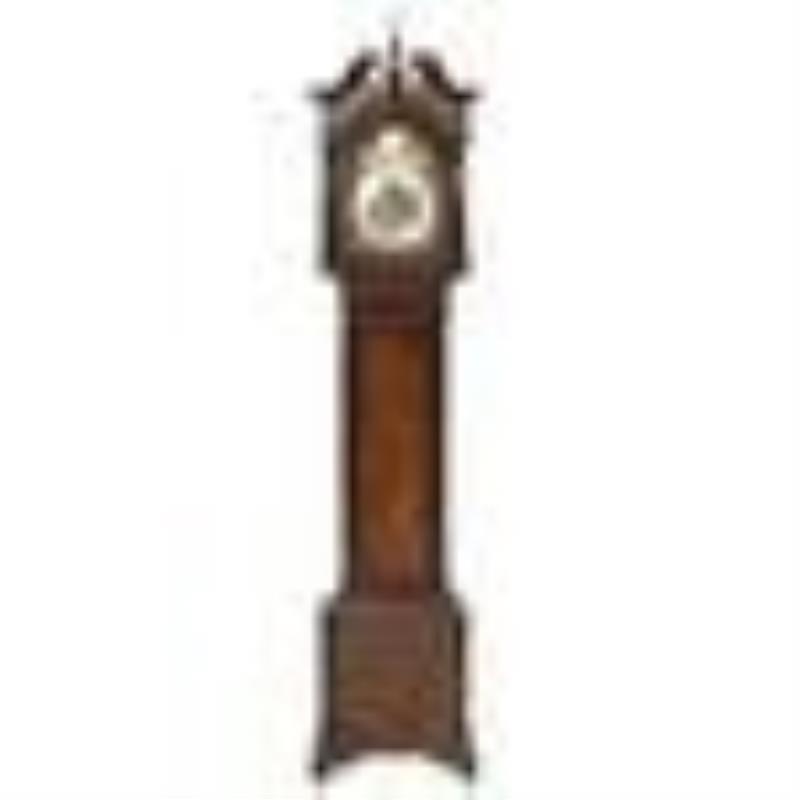 John Thompson (20th C., London) Walnut and Burl Walnut Grandmother Clock