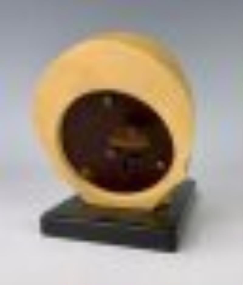 J Oswald Rolling Eyes Skull Clock w/