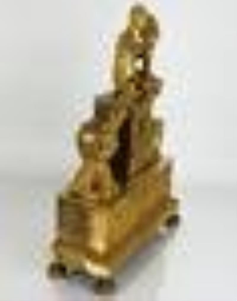 19th C. French Empire Gilt Bronze Mantel Clock