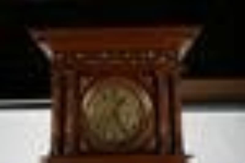 English Mahogany Brass and Mother of Pearl-Inlaid Tall Case Clock