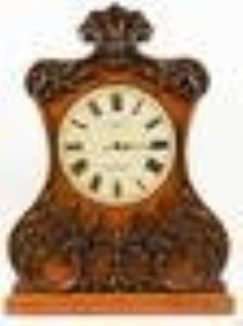 Antique Carved Oak Mantle Clock