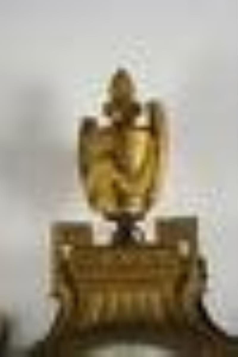 French Neoclassical Gilt Bronze Cartel Clock