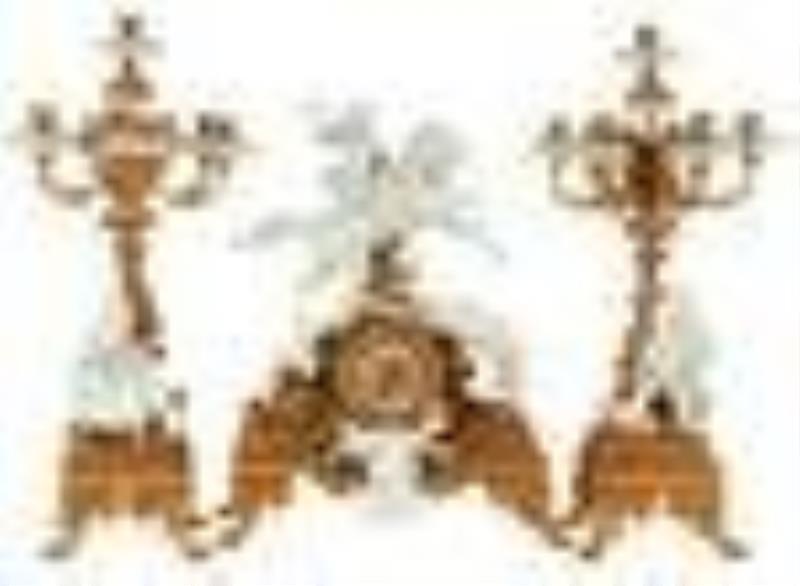 Italian Three-Piece Clock Garnitures