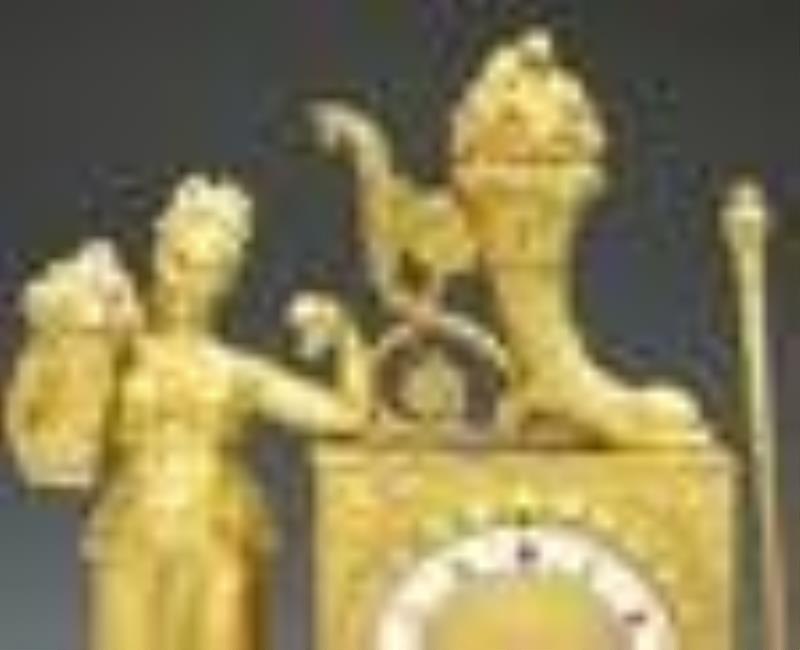 French Empire Gilt Bronze Mantel Clock