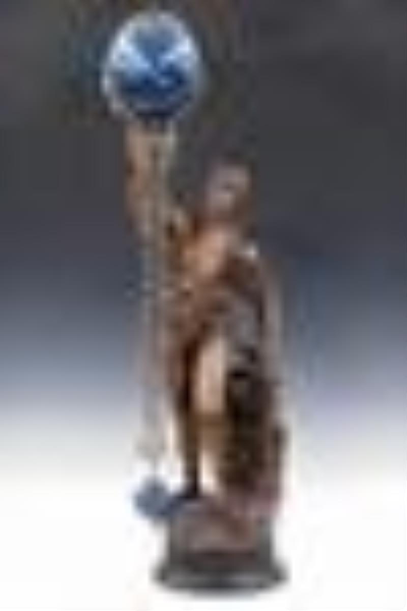 French Swinging Arm Figural Clock