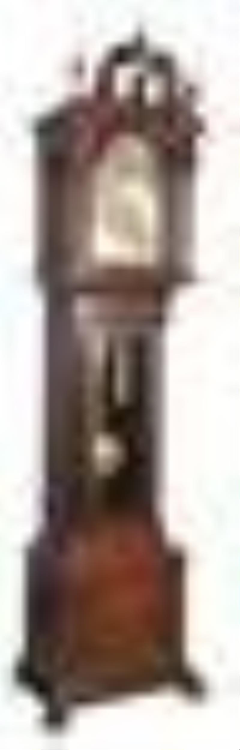 Mahogany Revival Brass Dial Hall Clock, JE Caldwell