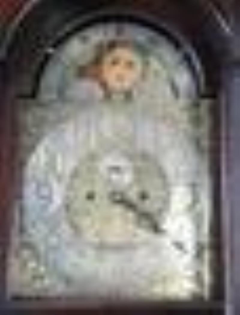 Mahogany Revival Brass Dial Hall Clock, JE Caldwell