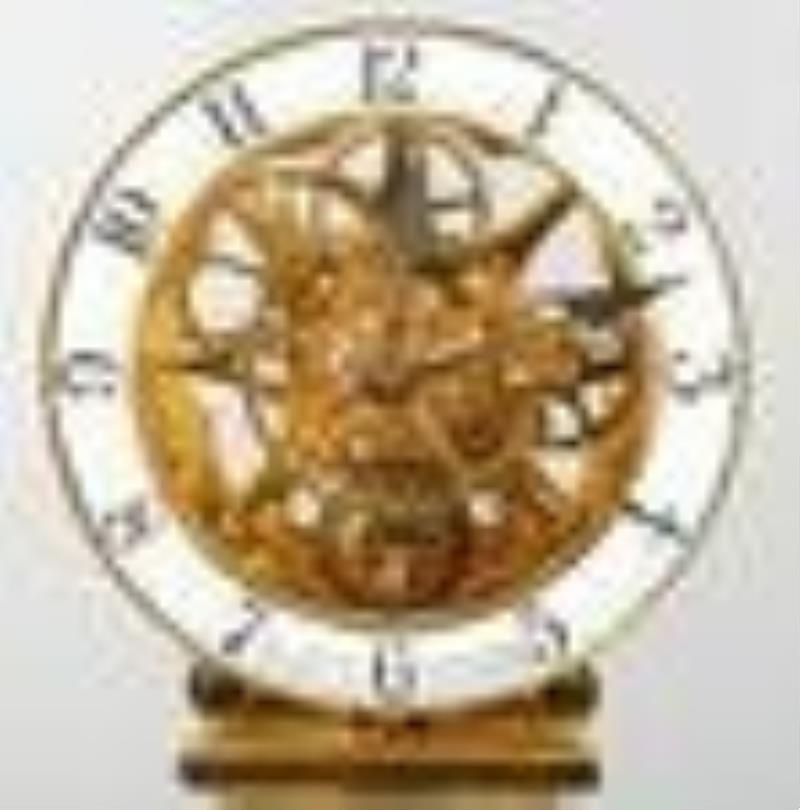 Gold Plated Railway Skeleton Clock, Musselburgh