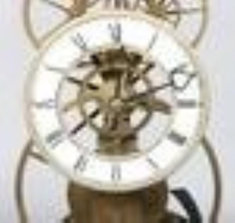 Great Wheel Skeleton Clock, fusee movement, dome