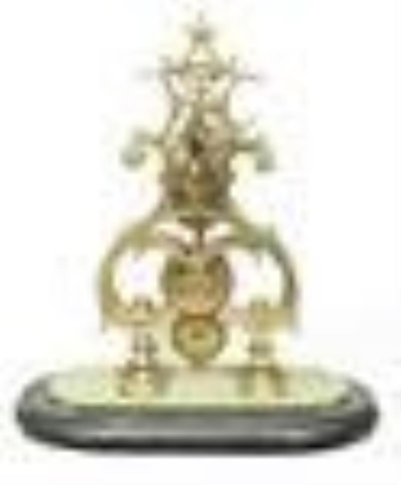 Unsigned Brass Fusee Skeleton Clock