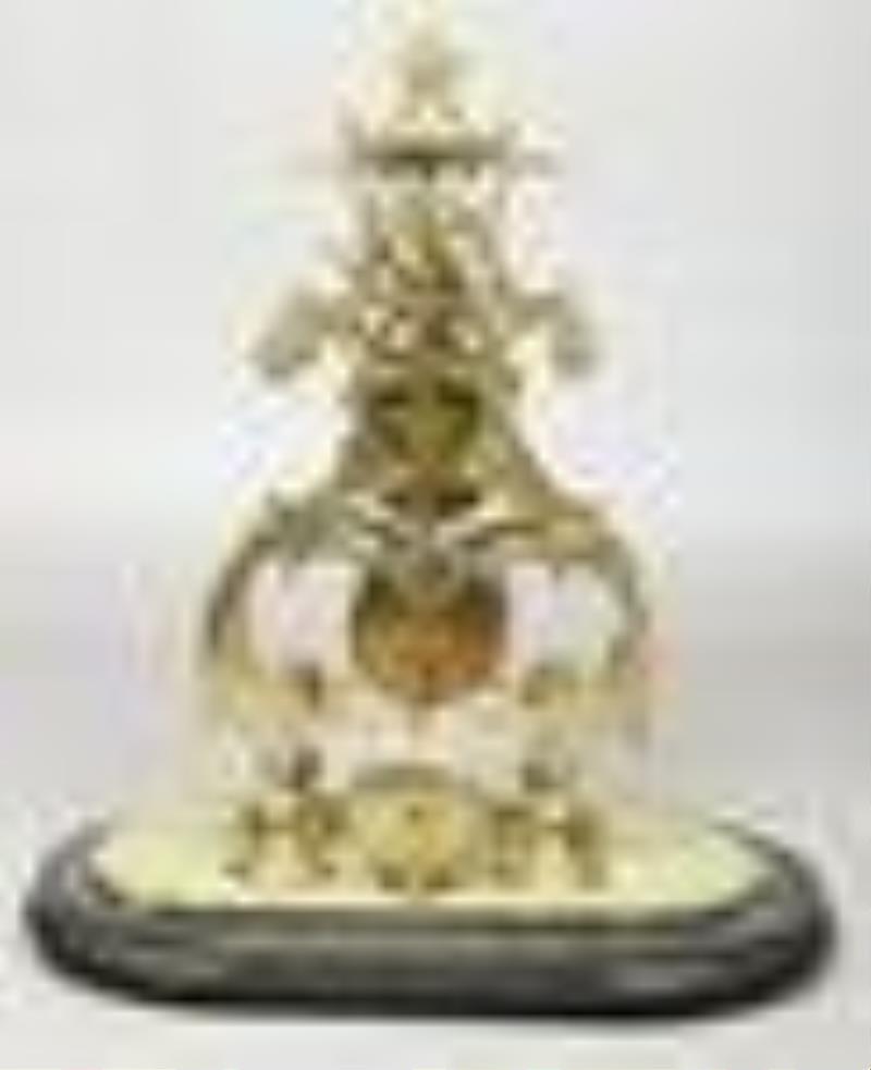Unsigned Brass Fusee Skeleton Clock