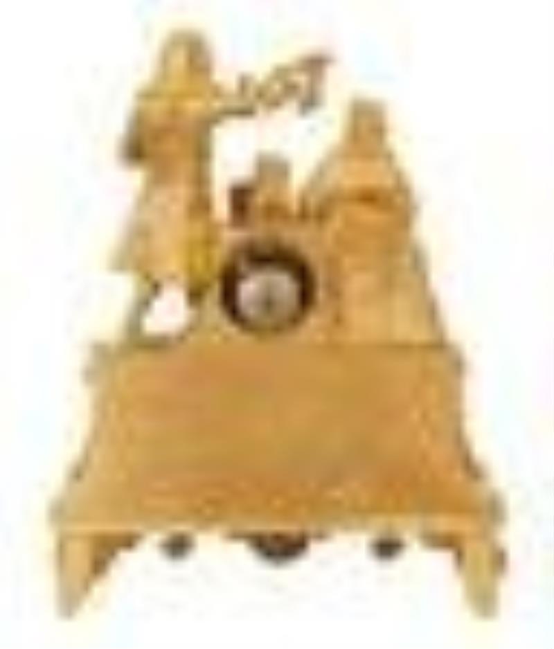 French Restauration Gilt-Bronze Figural Clock