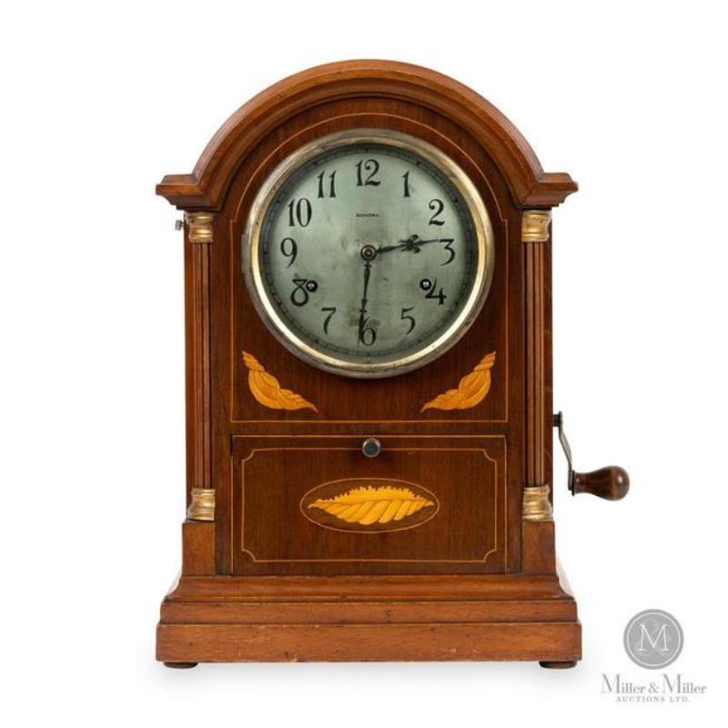 Sonora Chime Co. 8-Bell Inlaid Bracket Clock