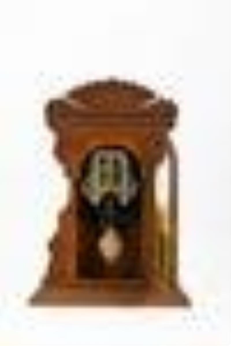 Pequegnat Maple Leaf "Fan Top" Shelf Clock