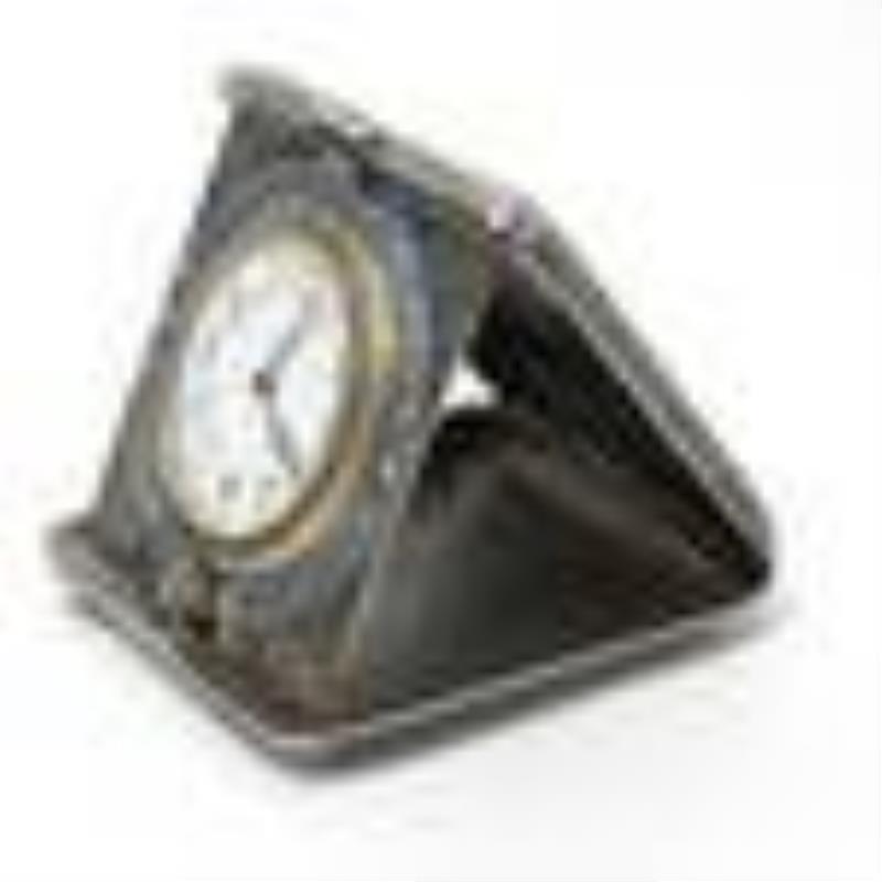 Sterling Guilloche 8 Day Swiss Travel Clock