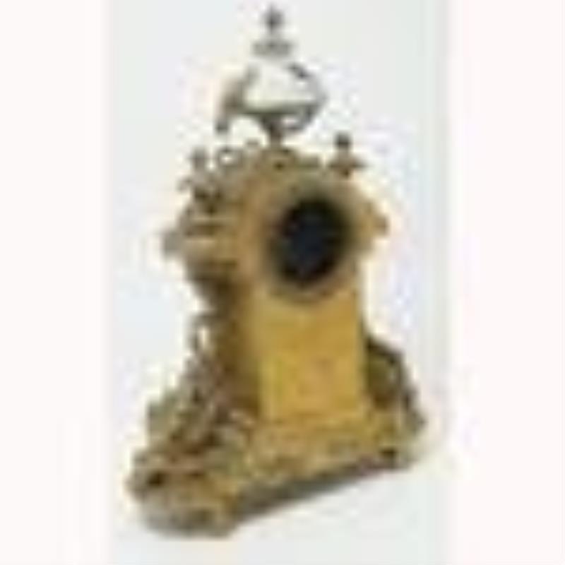Louis XVI Style Beaux Arts Gilt Metal Mantel Clock