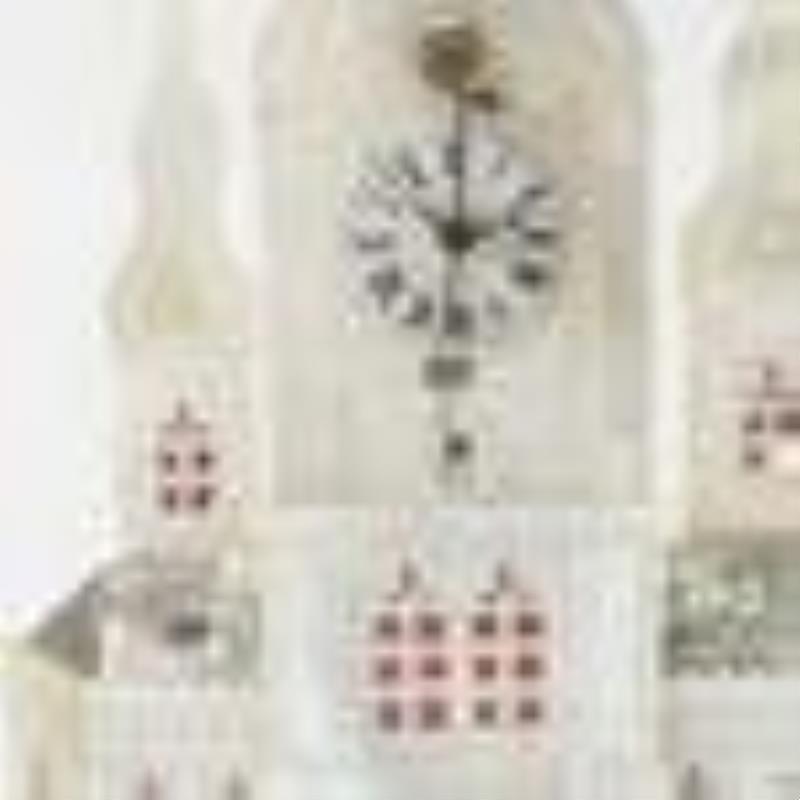 Polish Victorian Mother of Pearl Church Form Clock