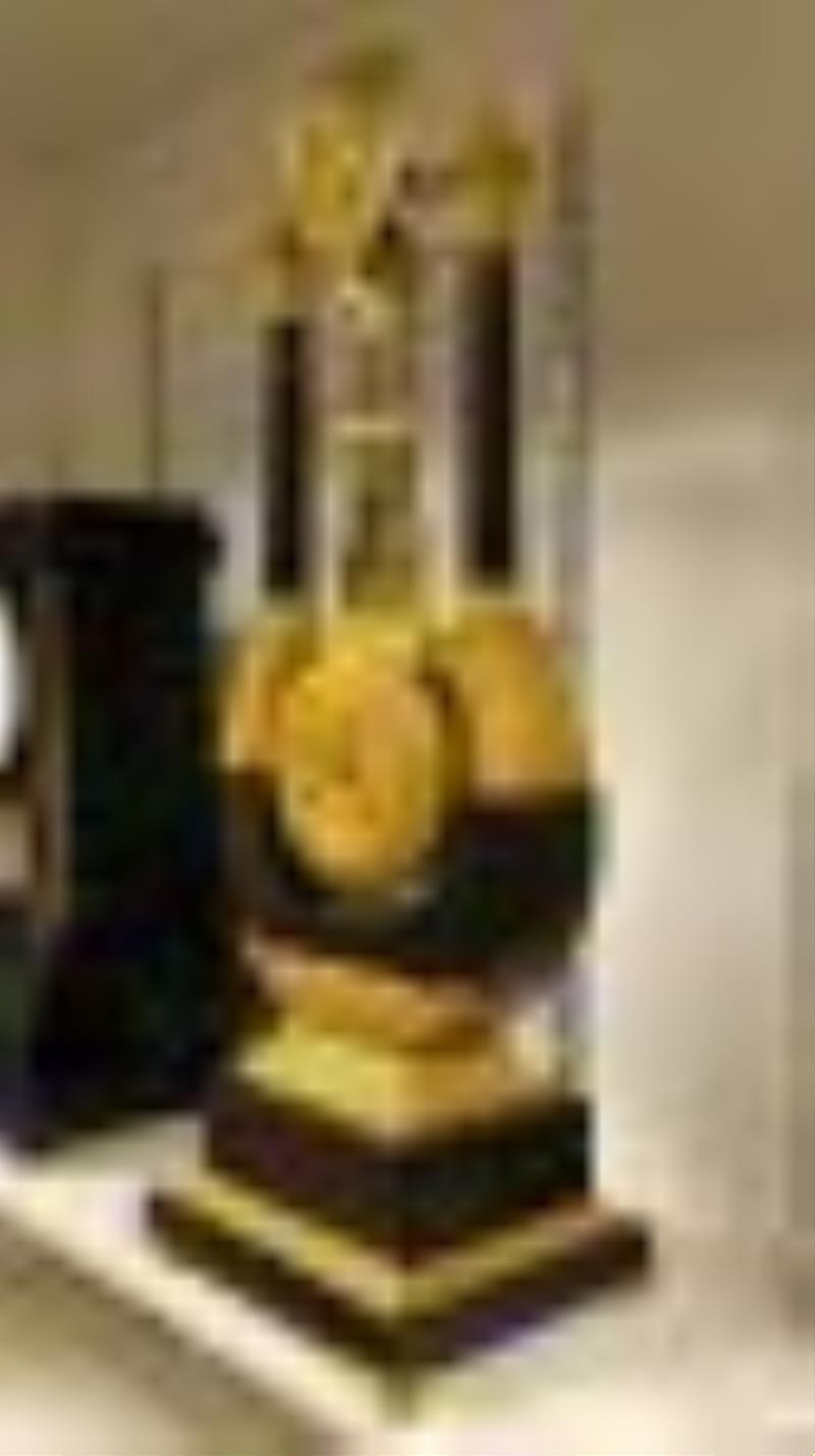 Rare A. Courbet, Ormolu-Mounted & Ebonized Striking Lyre Clock, circa 1815