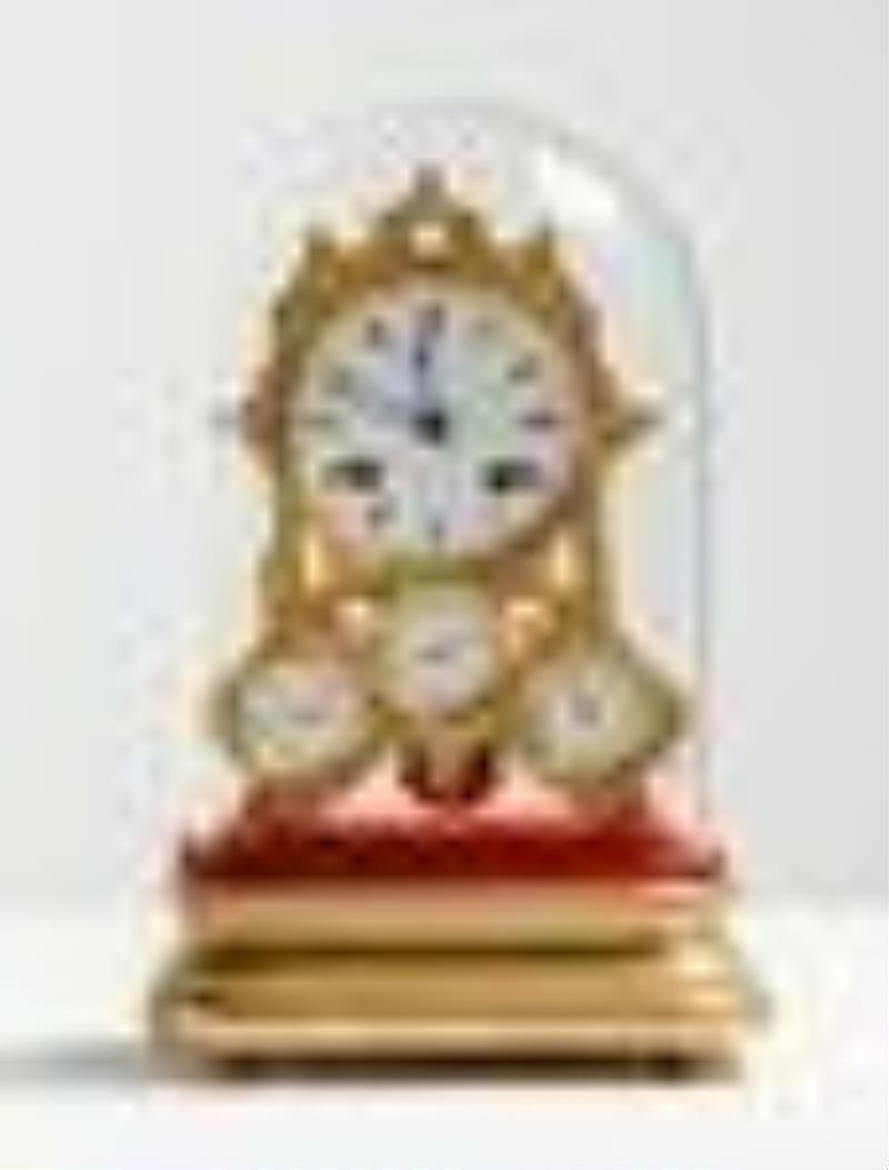 A French, Raingo Freres Miniature Perpetual Calendar Skeleton Clock