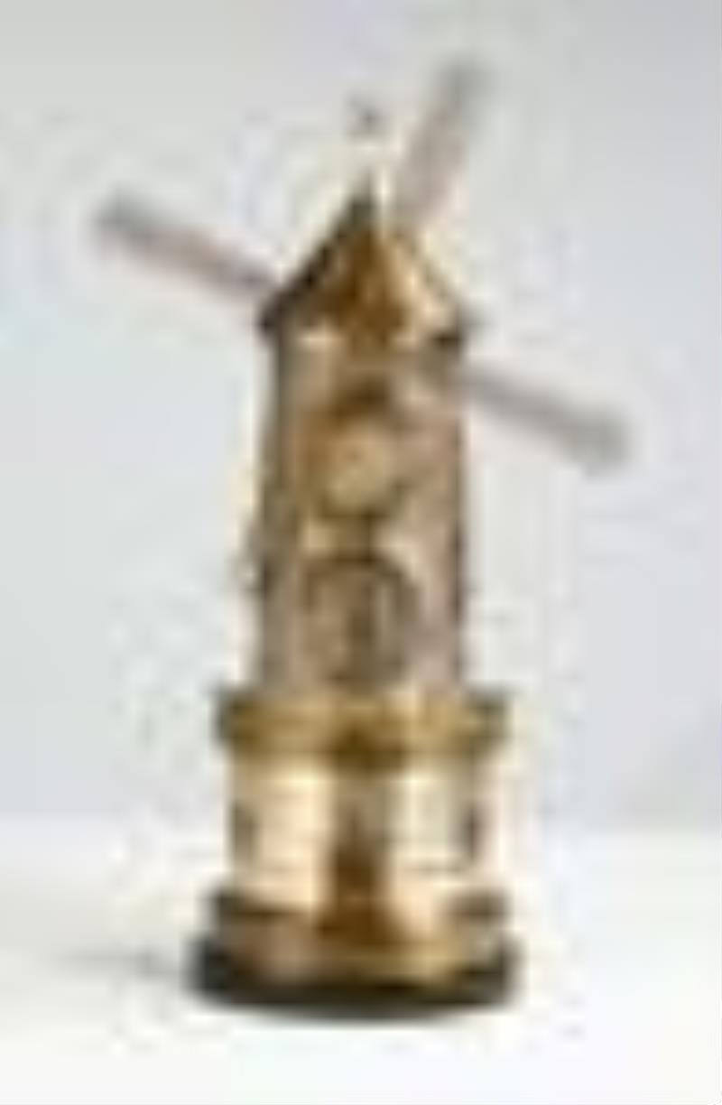 French Industrial Windmill Automated Clock, circa 1880