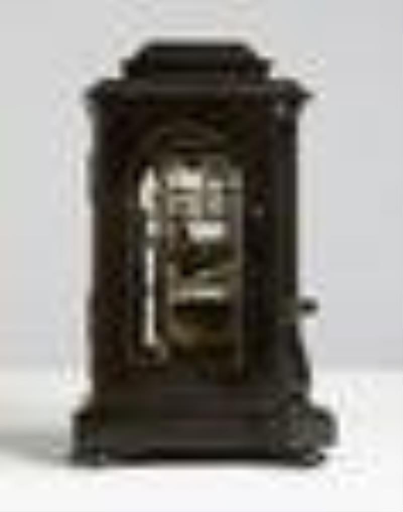 James McCabe, No. 1895, Giant Patinaed Brass Striking Carriage or Mantel Clock