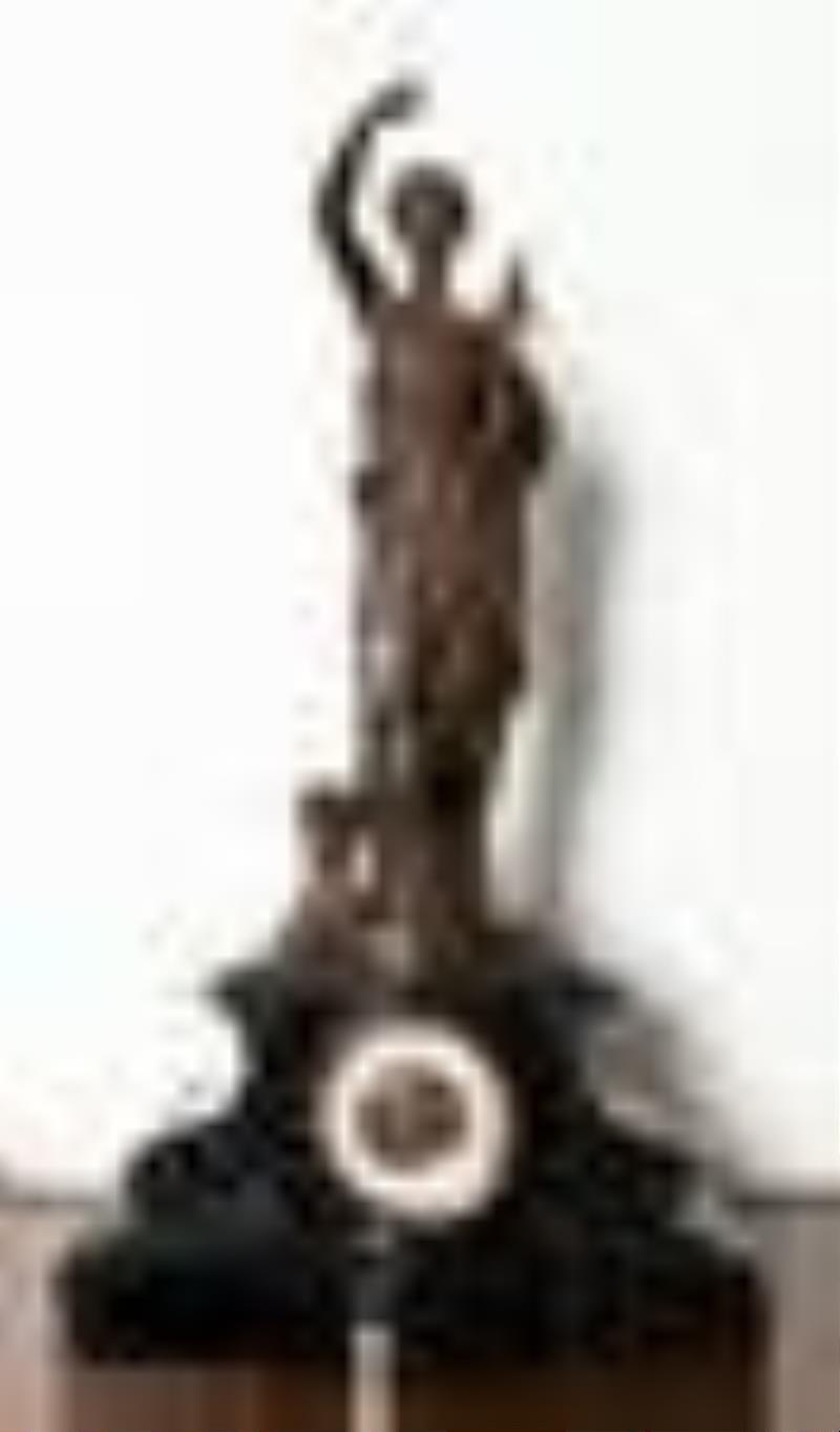 Rare French Conical Pendulum Mystery Clock, in the form of a Weaver