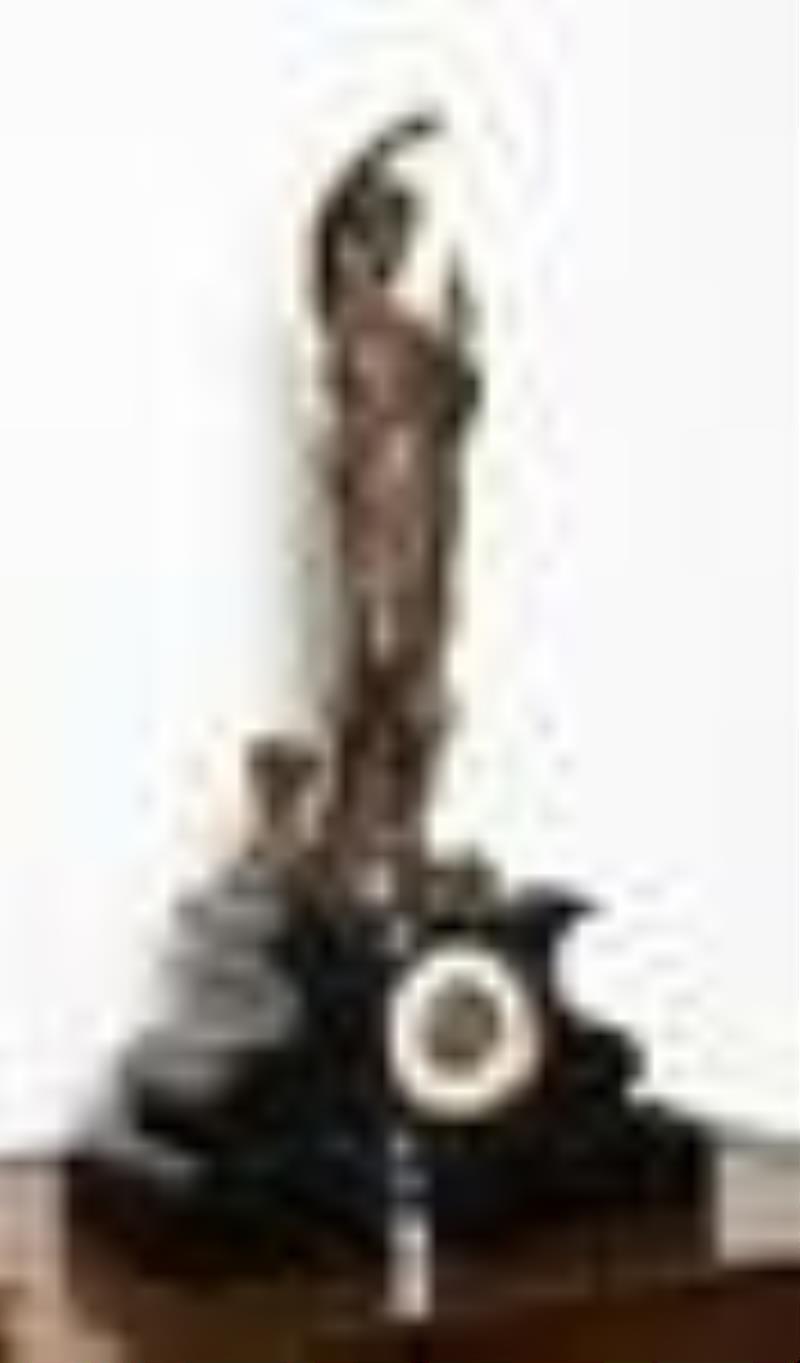 Rare French Conical Pendulum Mystery Clock, in the form of a Weaver