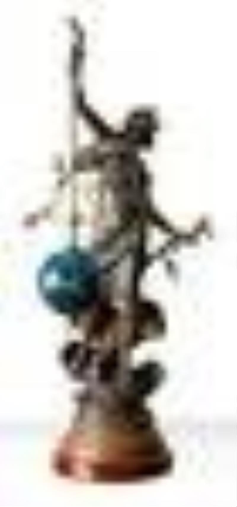 Rare Torsion Pendulum Mystery Clock, sculpture by Auguste Moreau, circa 1890