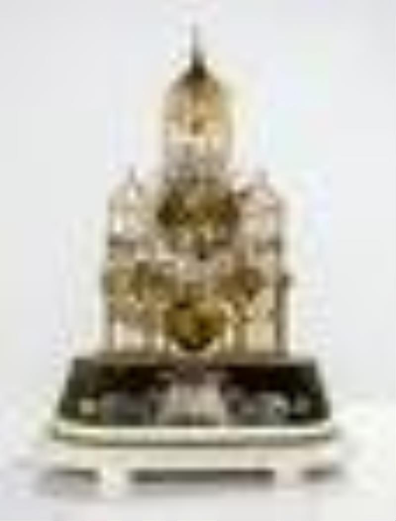 19th Century English Gothic Skeleton Clock