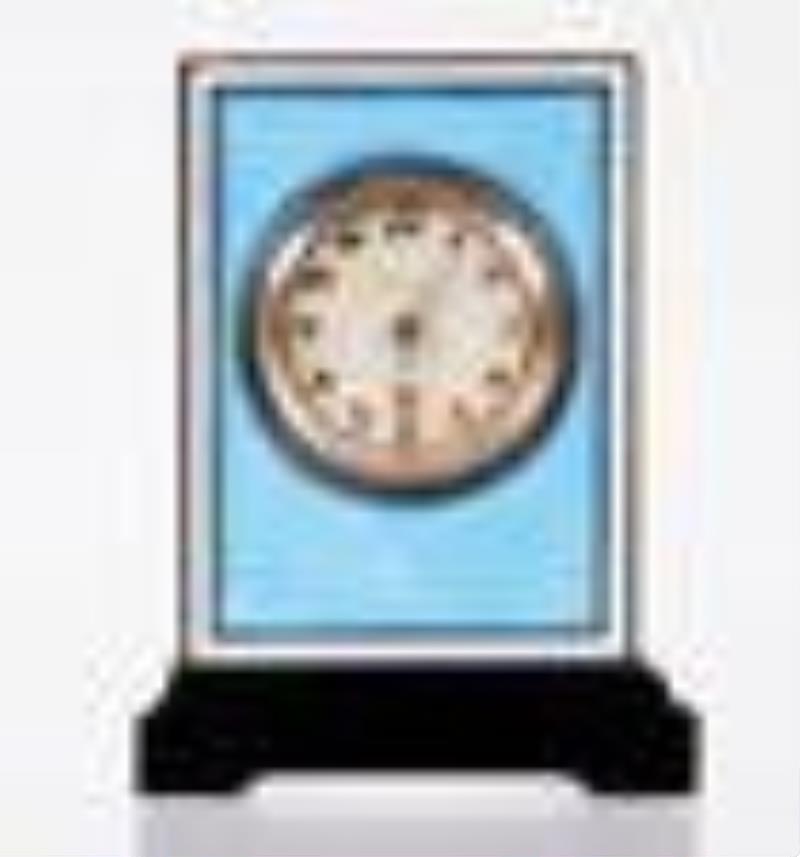 Tiffany & Co. Blue Guilloche Enamel Travel Clock