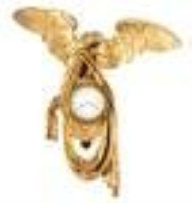 Austrian Empire Carved Gilt Wood Eagle Wall Clock