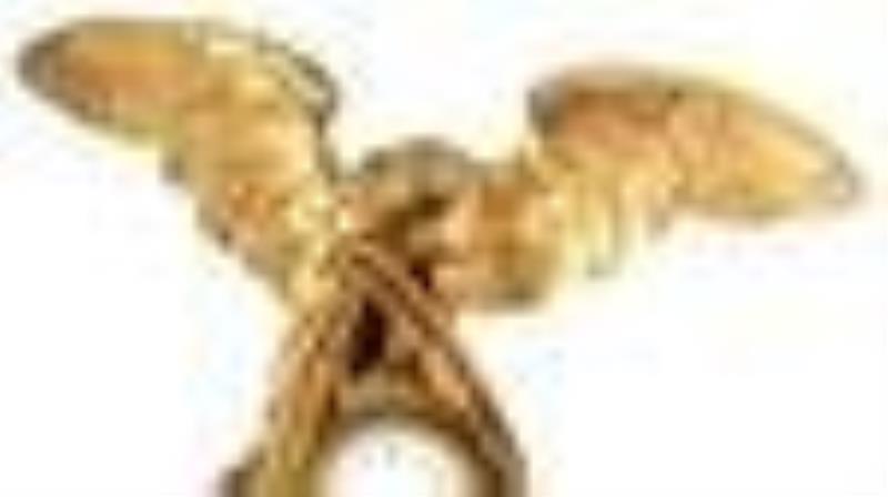 Austrian Empire Carved Gilt Wood Eagle Wall Clock