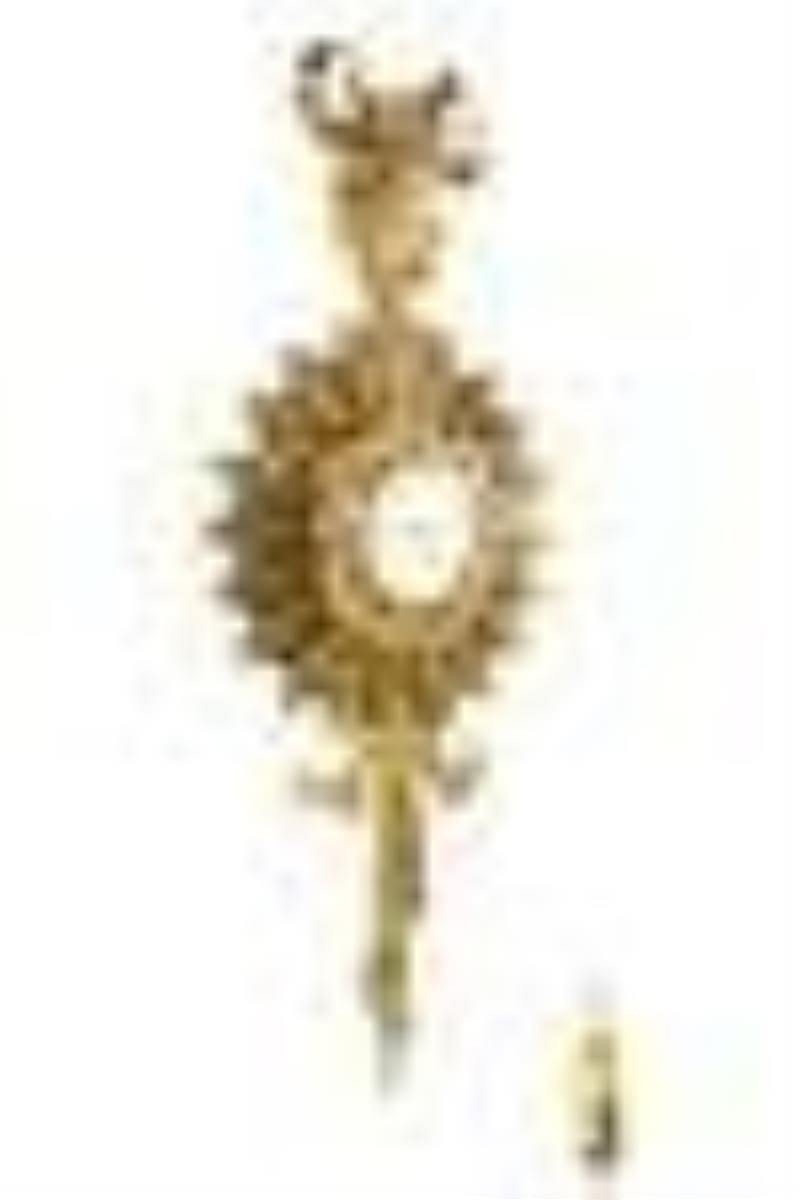 Large Caldwell Gilt Bronze Sunburst Wall Clock