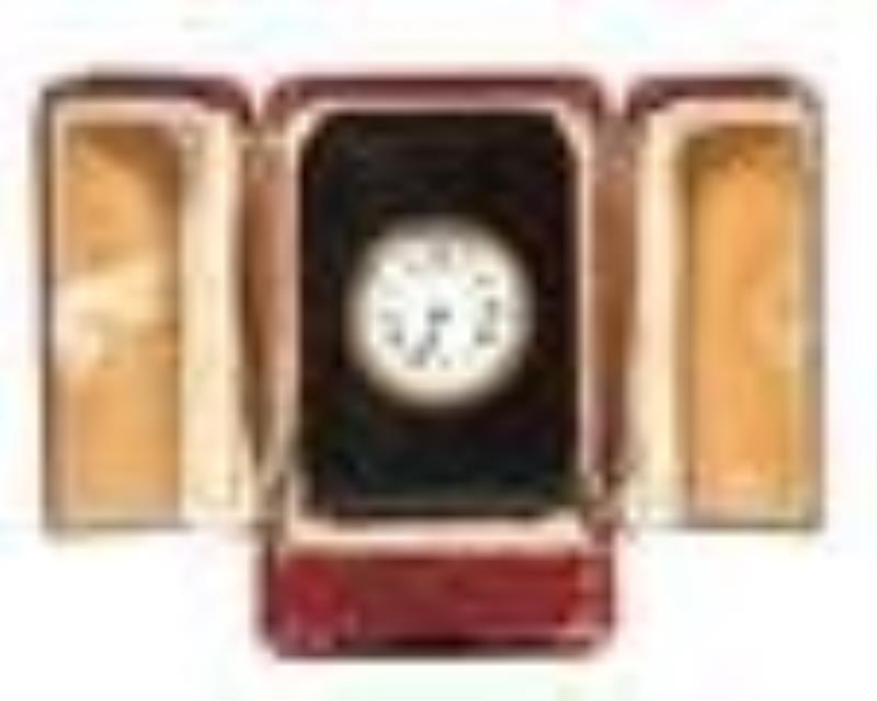 Tortoiseshell Travel Clock with Original Case
