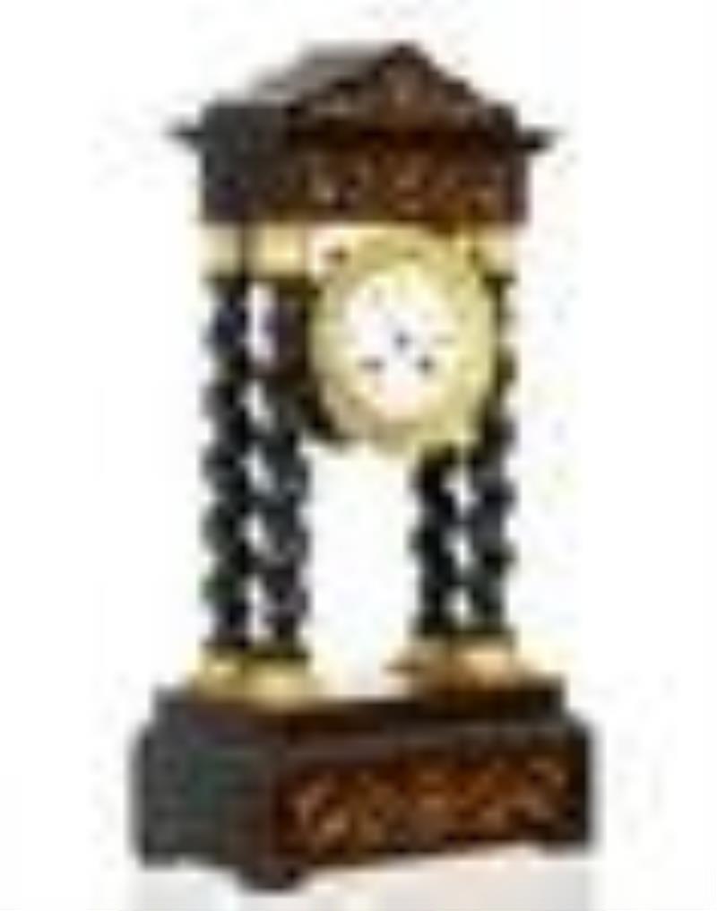 French Empire Portico Clock